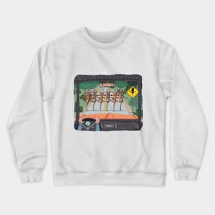 Kick-line Deer Crossing Crewneck Sweatshirt